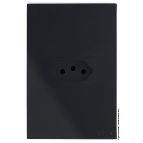 Conjunto Tomada 20A Horizontal 4x2 - RECTA Preto Black Satin Fosco Conjunto Tomada 20A Horizontal 4x2 - RECTA Preto Black Satin Fosco